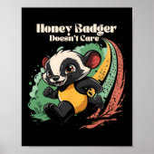Honey Badger interesseert het niet schattige diere Poster (Voorkant)