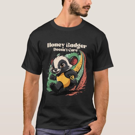 Honey Badger interesseert het niet schattige diere T-shirt (Voorkant)
