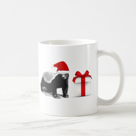 Honey Badger Kerstmis Koffiemok (Rechts)