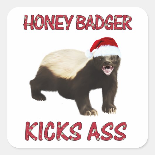 Honey Badger Kicks... Vierkante Sticker (Voorkant)