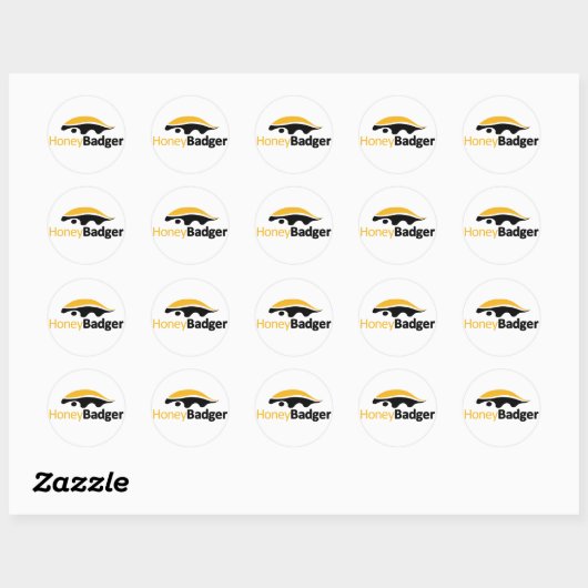Honey Badger Logo Ronde Sticker (Vel)