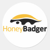 Honey Badger Logo Ronde Sticker (Voorkant)