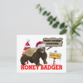 Honey Badger Merry Freakin 'Christmas Feestdagenkaart (Staand voorkant)