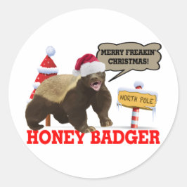 Honey Badger Merry Freakin 'Christmas Ronde Sticker
