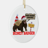 Honey Badger Merry Freakin' Kerstmis Keramisch Ornament (Rechts)