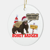Honey Badger Merry Freakin' Kerstmis Keramisch Ornament (Links)