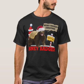 Honey Badger Merry Freakinx27 Kerstmis T-shirt