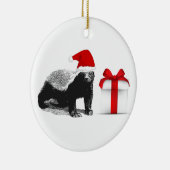Honey Badger Merry Kerstry Keramisch Ornament (Rechts)