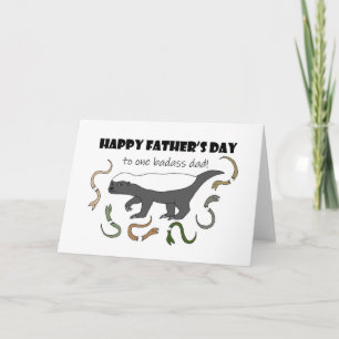 Honey Badger naar een Badass Pap Funny Vaderdag Kaart
