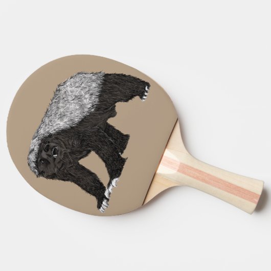 Honey Badger Nasty wild animal Tafeltennisbatje (Zijkant)
