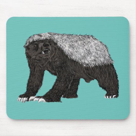 Honey Badger Onbevreesd Nasty Wild Animal Art Muismat (Voorkant)