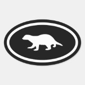 Honey Badger Ovale Sticker (Voorkant)