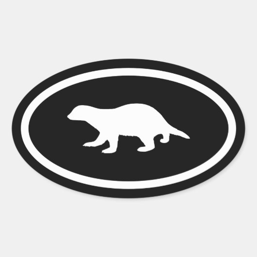 Honey Badger Ovale Sticker (Voorkant)