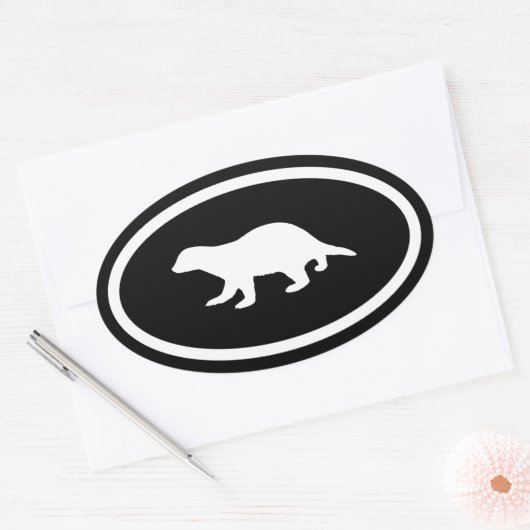 Honey Badger Ovale Sticker (Envelop)