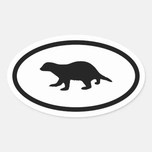 Honey Badger Ovale Sticker (Voorkant)