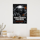 Honey Badger Protocol Poster (Keuken)