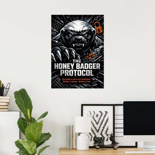 Honey Badger Protocol Poster (Thuiskantoor)