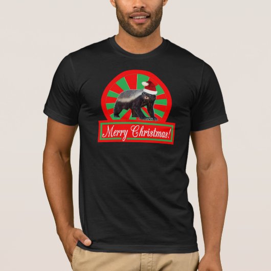 Honey Badger Retro Merry-T-shirt T-shirt (Voorkant)