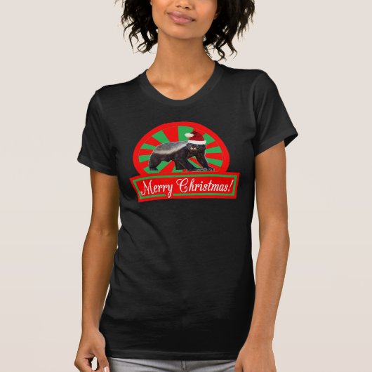 Honey Badger Retro Merry-T-shirt T-shirt (Voorkant)