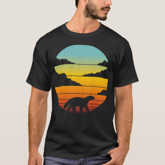 Honey Badger Retro Sunset Vintage 60s 70s Shirt va