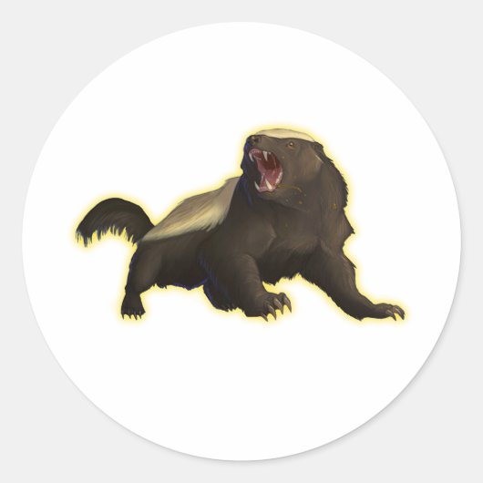 Honey Badger Ronde Sticker (Voorkant)