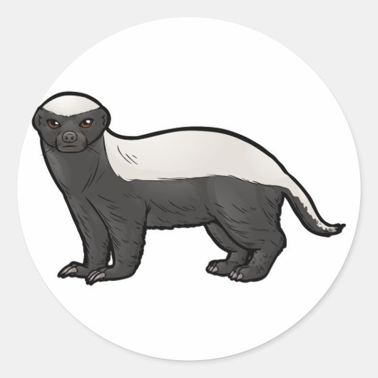 Honey Badger Ronde Sticker (Voorkant)