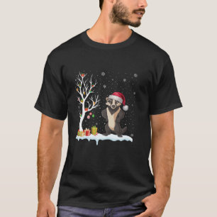 Honey Badger Santa Hat Feestelijke boom Licht Kers T-shirt