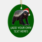 Honey Badger Santa Hat kerstboomversiering Keramisch Ornament (Rechts)