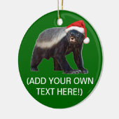 Honey Badger Santa Hat kerstboomversiering Keramisch Ornament (Links)