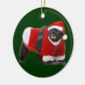 Honey Badger Santa kerstboomversiering Keramisch Ornament (Links)