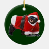 Honey Badger Santa kerstboomversiering Keramisch Ornament (Achterkant)