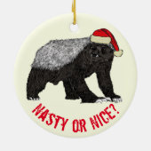 Honey Badger Santa Nasty of Nice Keramisch Ornament (Achterkant)