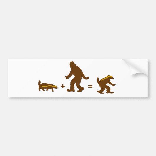 Honey Badger Sasquatch Hybrid Bumpersticker (Voorkant)