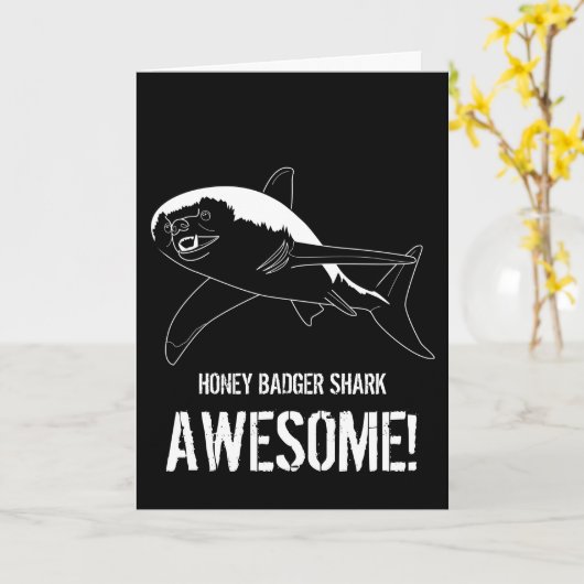 Honey Badger Shark (Verjaardag) Kaart (Gele Bloem)