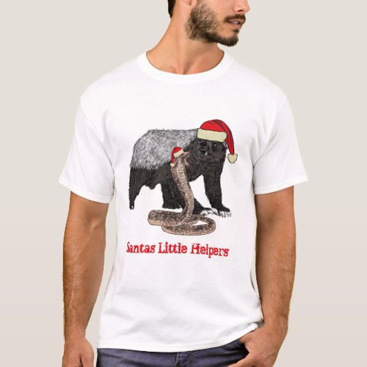 Honey Badger Snake Funny Festive Irony Santa Quote T-shirt (Voorkant)