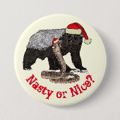Honey Badger Snake Funny Festive Santa Quote Ronde Button 7,6 Cm (Voorkant)