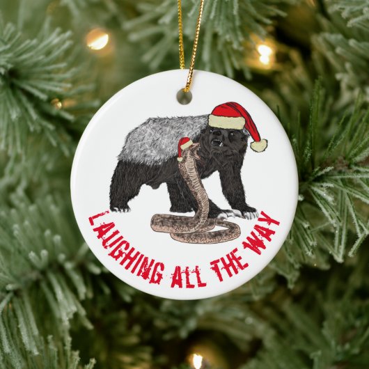 Honey Badger snake Laughing helemaal citaat Keramisch Ornament (Boom)