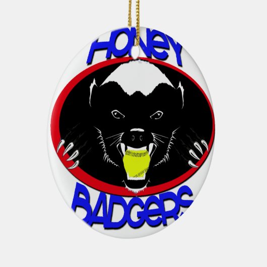 Honey Badger Softball Keramisch Ornament (Rechts)