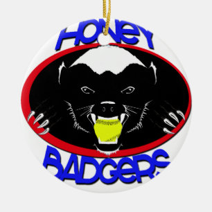 Honey Badger Softball Keramisch Ornament