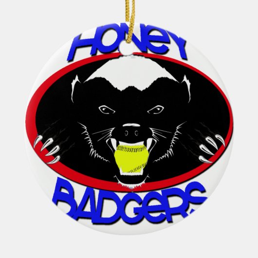 Honey Badger Softball Keramisch Ornament (Voorkant)