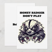 Honey Badger Speelt Geen Kaart (Voorkant / Achterkant)