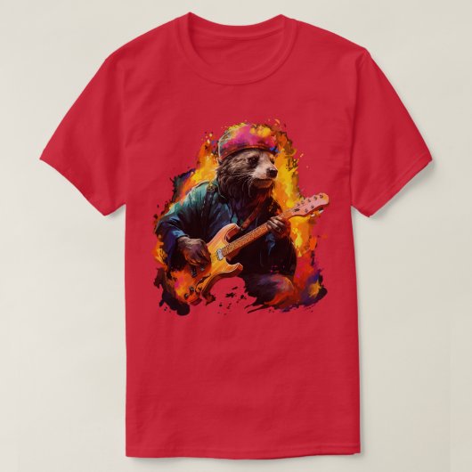 Honey Badger Spelen Gitaar T-shirt (Design voorkant)