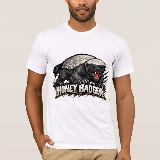 Honey Badger T-Shirt | Unique Wildlife Animal Desi (Voorkant)
