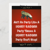 Honey Badger Theme Party Aangepaste Uitnodiging (Voorkant / Achterkant)