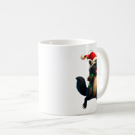 Honey Badger Tree Xmas Lights Santa Honey Badger C Koffiemok (Voorkant rechts)