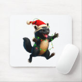 Honey Badger Tree Xmas Lights Santa Honey Badger C Muismat (Met muis)