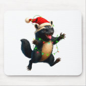 Honey Badger Tree Xmas Lights Santa Honey Badger C Muismat (Voorkant)