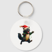 Honey Badger Tree Xmas Lights Santa Honey Badger C Sleutelhanger (Voorkant)