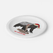 Honey Badger verses Snake Badass Kerstmis Papieren Bordje (Gekanteld)