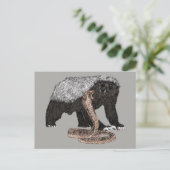 Honey Badger verses snake illustratie Briefkaart (Staand voorkant)